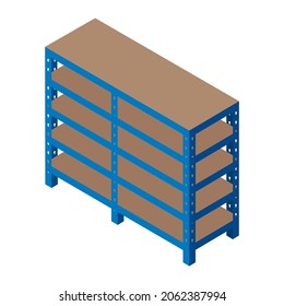 Empty Shelving for Warehouse. Storage equipment vector illustration