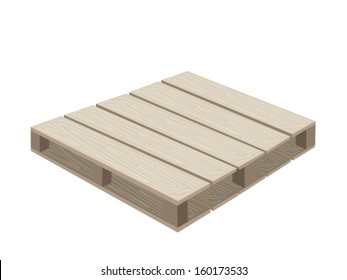 Empty Shipping Pallet Used for Storage and Transportation Isolated on White Background. 