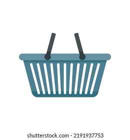 Empty shop basket icon. Flat illustration of empty shop basket vector icon isolated on white background