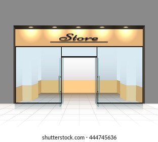 Empty shop front or store vector illustration
