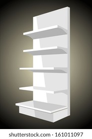 Empty shop shelves, vector 