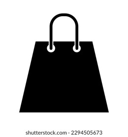 Empty shopping bag icon isolated on white background. Vector illustration icon. Shop packaging template mockup. Copy space. Retail industry. Supermarket delivery service