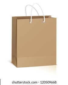 Empty shopping bag isolated on white background, vector illustration