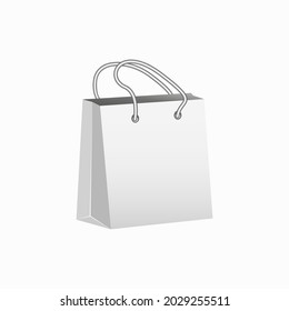 Bolsa de compra vacía aislada en fondo blanco, ilustración vectorial