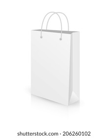 Empty shopping bag isolated on white background, vector illustration