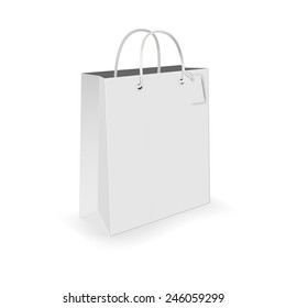 Empty shopping bag isolated on white background.Vector illustration