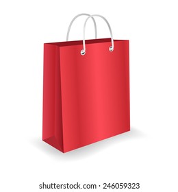 Empty shopping bag isolated on white background.Vector illustration