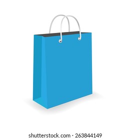 Empty shopping bag isolated on white background.Vector illustration