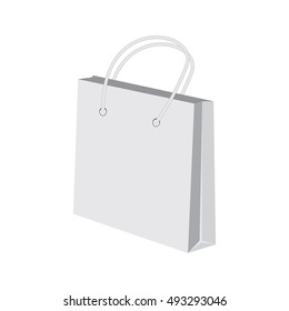 Empty shopping bag isolated on white background . mock up. layout for advertising design