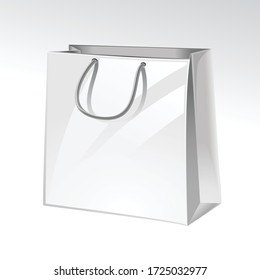 Empty Shopping Bag on white for advertising and branding. Vector illustration 