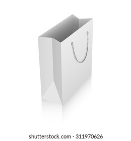 Empty Shopping Bag on white for advertising and branding