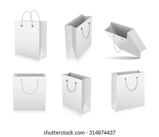 Bolsa de compras vacía en blanco para publicidad y marca