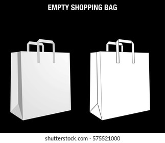 Empty Shopping Bag on white for advertising and branding.