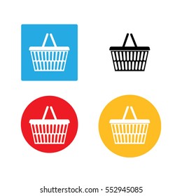 Empty Shopping Basket icons set. Vector