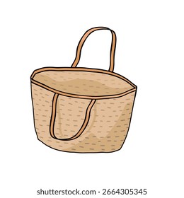 Cesta de compras vacía sobre fondo blanco 