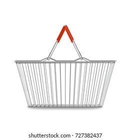 empty shopping basket realistic illustration