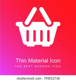 Empty Shopping basket red and pink gradient material white icon minimal design