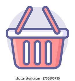 Vector de cesta de la compra vacío - icono de color