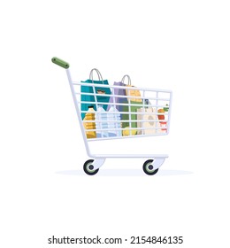 Carro de compras vacío. Icono de color plano. Ilustración de vector de comercio