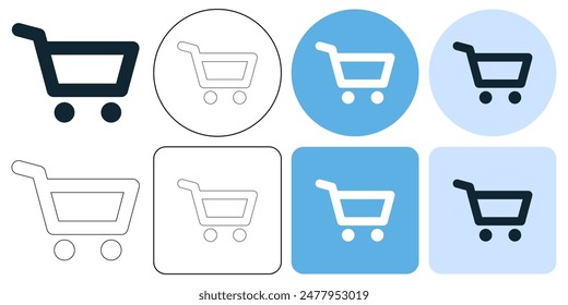 Empty Shopping Cart Icon shop and sale icon Shopping and E-commerce check out icon. mart market trolley icon symbol stroke line and glyph	