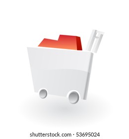 Empty shopping cart isolated on white background. Vector