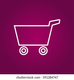 empty shopping cart line icon