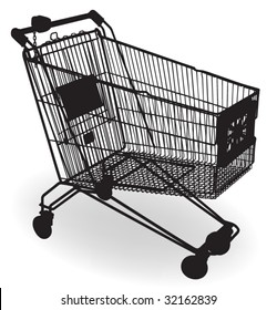 Empty shopping cart silhouette
