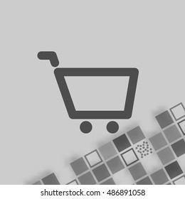 Empty shopping cart vector icon illustration design