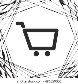 Empty shopping cart vector icon illustration design