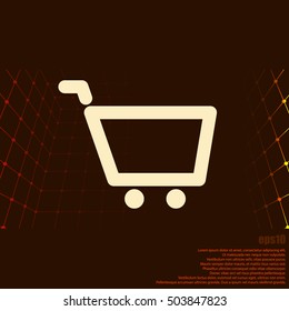 Empty shopping cart vector icon illustration design