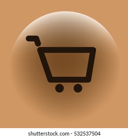 Empty shopping cart vector icon illustration design