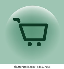 Empty shopping cart vector icon illustration design