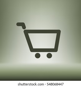 Empty shopping cart vector icon illustration design