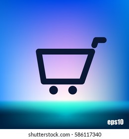 Empty shopping cart vector icon illustration design