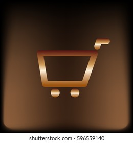 Empty shopping cart vector icon illustration design