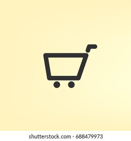 Empty shopping cart vector icon illustration design
