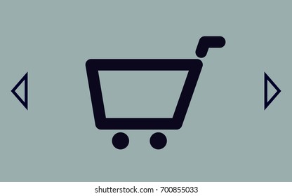 Empty shopping cart vector icon illustration design