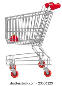 Empty shopping cart. Vector Illustration