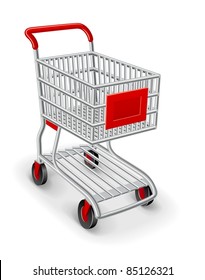 empty shopping cart vector illustration isolated on white background