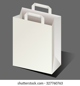 Empty shopping paper bag with place for advertising and branding. Mock up package