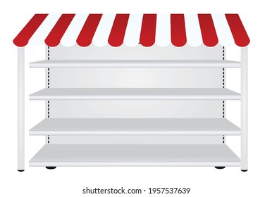 Empty shopping shelves. vector illustration