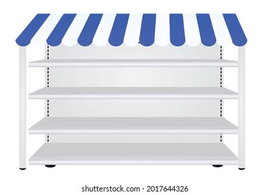 Estantes de compras vacías. ilustración vectorial