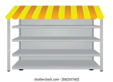 Empty shopping shelves. vector illustration