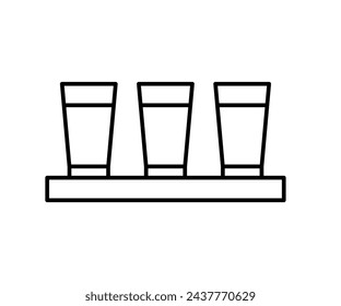 Empty shot glass set, line icon. Simple sign of cup. Vector illustration