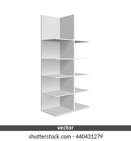 Empty showcase. Illustration isolated on white background. Graphic concept for your design