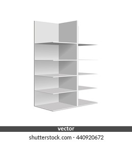 Empty showcase. Illustration isolated on white background. Graphic concept for your design