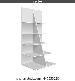 Empty showcase. Illustration isolated on white background. Graphic concept for your design