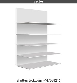 Empty showcase. Illustration isolated on white background. Graphic concept for your design