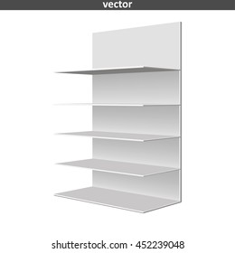 Empty showcase. Illustration isolated on white background. Graphic concept for your design