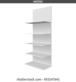 Empty showcase. Illustration isolated on white background. Graphic concept for your design